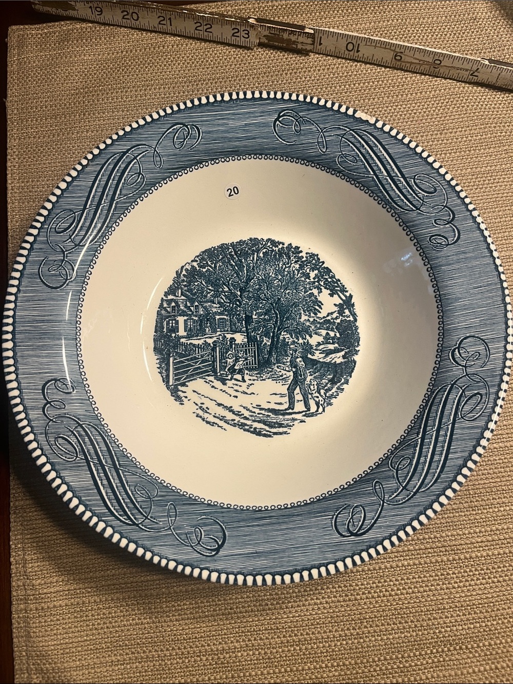 20 Vintage 1960’s Currier & Ives Ceramic serving bowl home sweet home